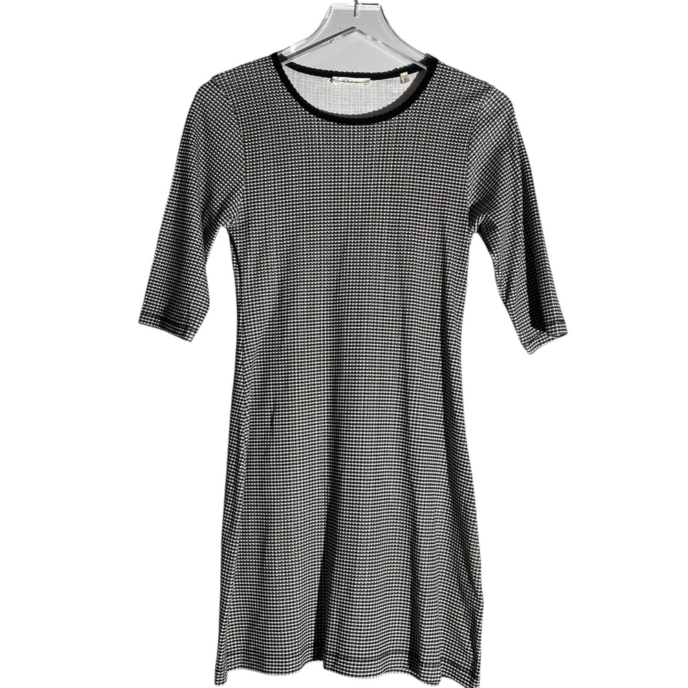 Doen Carmen Dress in La Maddalena Gingham Cotton Pullover Size Large Black White
